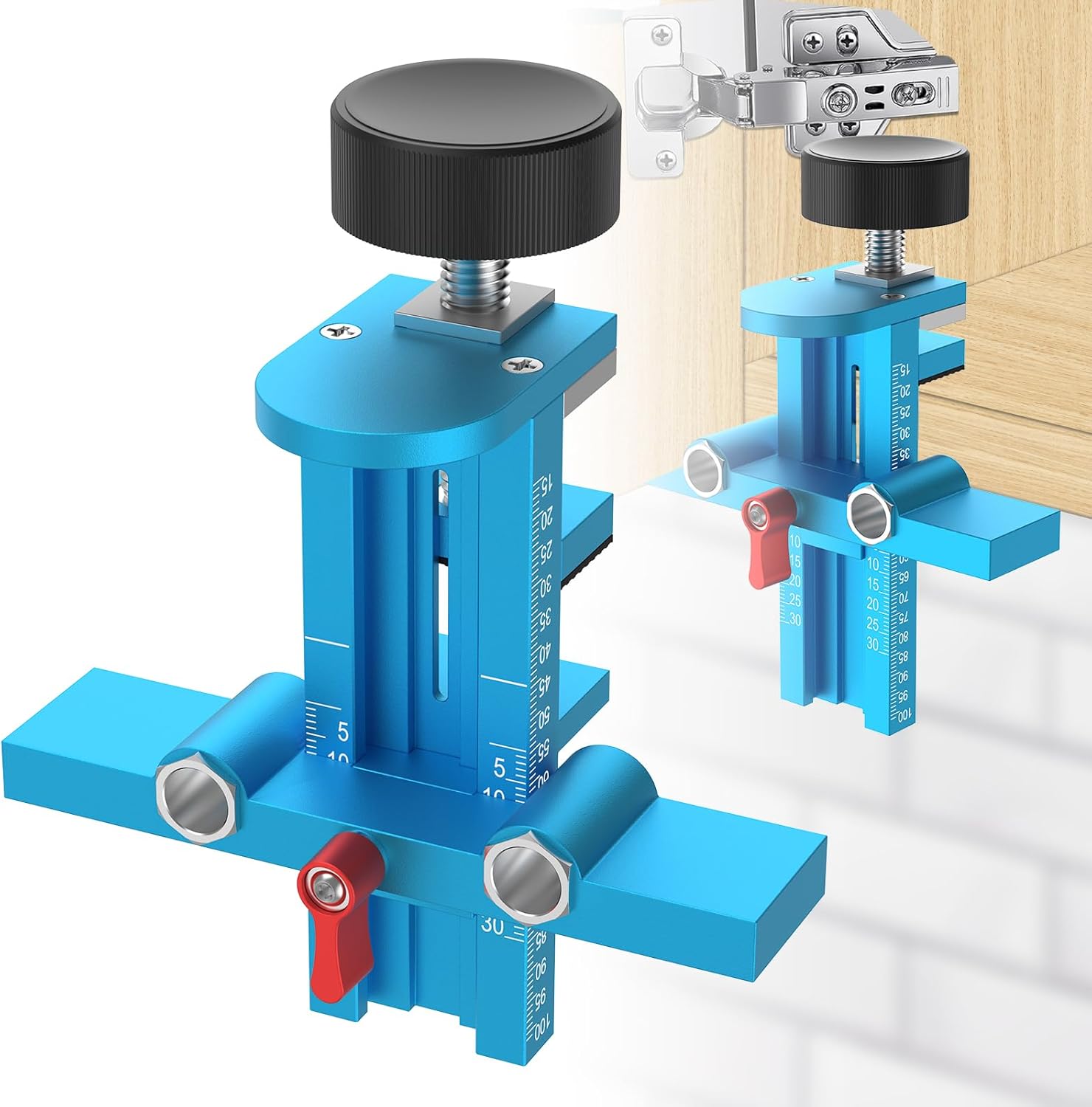 Furniture Hardware Jig - Многофункциональный (3-в-1) регулируемый позиционер для монтажа